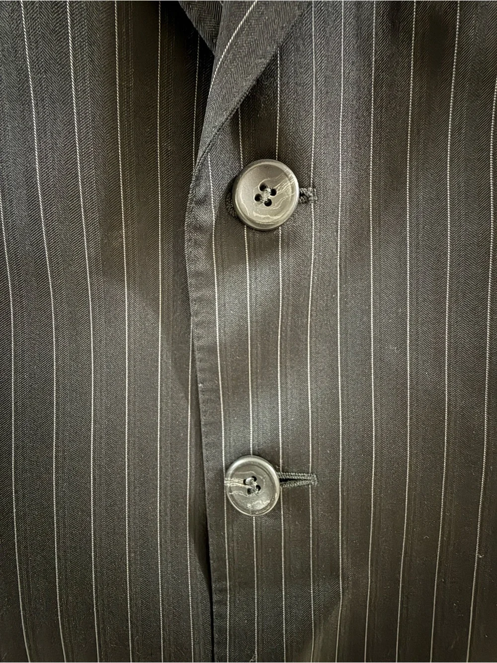 Versace Mens 48C 38R Wool Silk Black White Pinstripe Blazer Switzerland